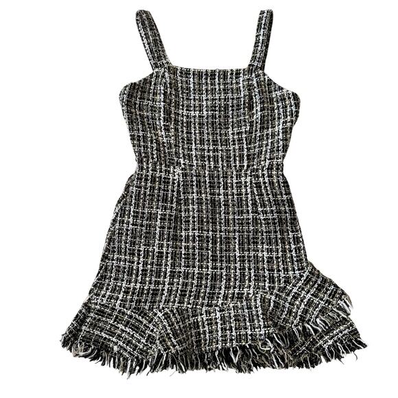 Aqua Metallic Tweed Square Neck Dress size Small Cocktail Date Night Academia - Picture 1 of 11